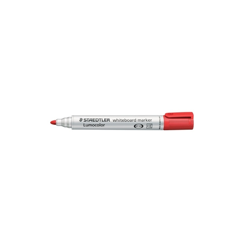 STAEDTLER 351 LUMOCOLOR WHITEBOARD MARKER BULLET 2mm RED BOX 10