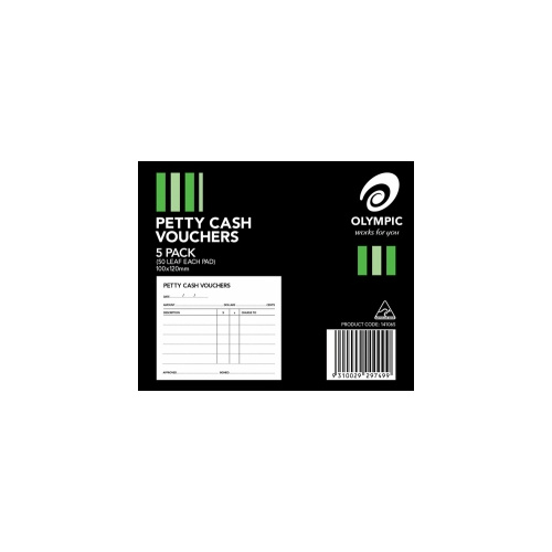 OLYMPIC PETTY CASH VOUCHERS PACK 5 x 50 SHEETS