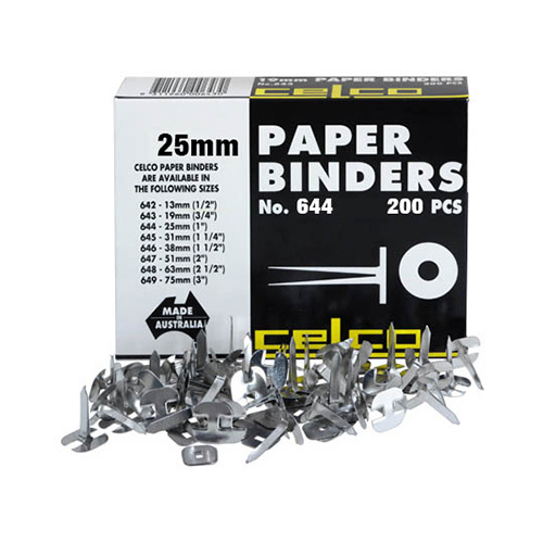 CELCO PAPER BINDERS 25mm BOX 200