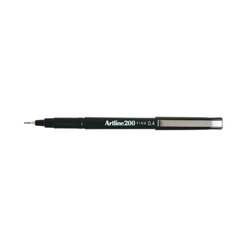 ARTLINE 200 FINELINER FINE 0.4mm BLACK BOX 12