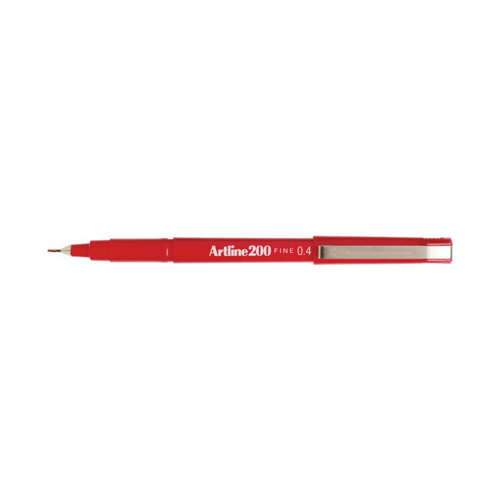 ARTLINE 200 FINELINER FINE 0.4mm RED BOX 12