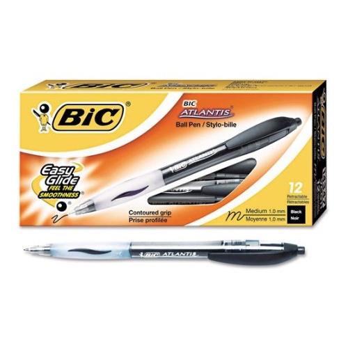 BIC ATLANTIS RETRACTABLE BLACK BOX 12