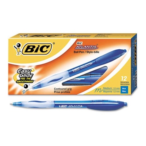 BIC ATLANTIS RETRACTABLE BLUE BOX 12