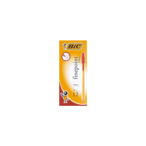 BIC FINE POINT BALLPOINT PENS RED BOX 12