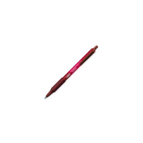 BIC SOFT FEEL RETRACTABLE BALLPOINT MEDIUM RED BOX 12