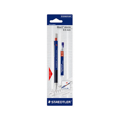 STAEDTLER 775 05 MARSMICRO PRO MECHANICAL PENCIL 0.5mm BUNDLE WITH LEADS 0.5HB