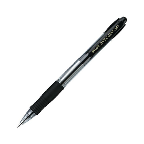 PILOT BPGP-10R SUPERGRIP PEN RETRACTABLE MEDIUM BLACK BOX 12