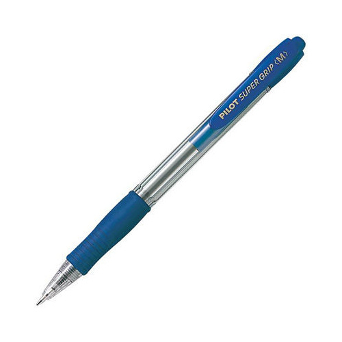 PILOT BPGP-10R SUPERGRIP PEN RETRACTABLE MEDIUM BLUE BOX 12