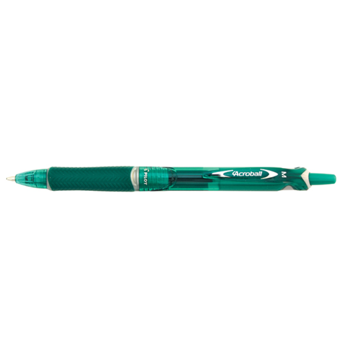 PILOT ACROBALL RETRACTABLE BALLPOINT PEN MEDIUM GREEN BOX 10