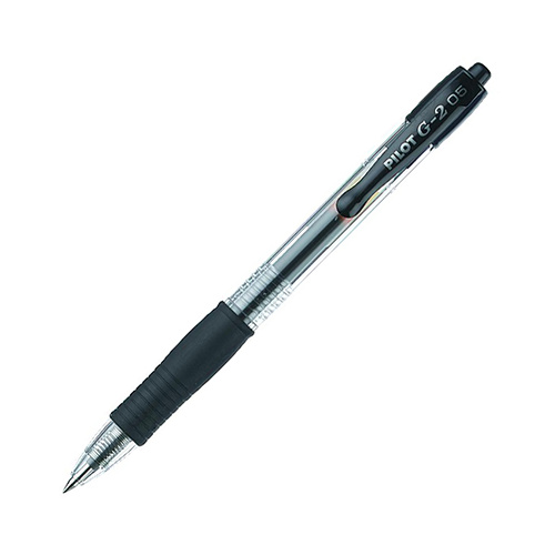 PILOT G2 RETRACTABLE GEL INK PEN 0.5mm EXTRA FINE BLACK BOX 12