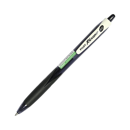 PILOT BEGREEN REXGRIP BALLPOINT PEN MEDIUM BLACK BOX 10