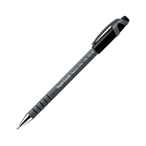 PAPERMATE FLEXGRIP ULTRA BALLPOINT PEN MEDIUM BLACK BOX 12