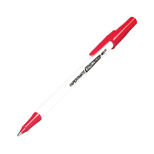 PAPERMATE KILOMETRICO BALLPOINT PENS MEDIUM RED BOX 12