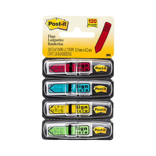 3M 684-SH POST IT FLAG ASSORTED SIGN HERE P120