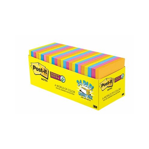 3M 654R-24SSAU-CP POST IT RECYCLED 76x76mm RIO DE JANEIRO CABINET PACK 24  