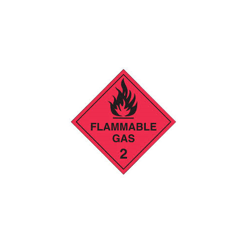 FLAMMABLE GAS 2 RED 50x50mm  DANGEROUS GOODS LABELS ROLL 500