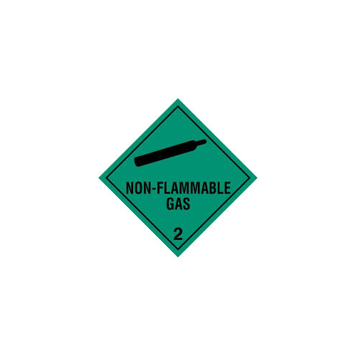 NON FLAMMABLE/TOXIC GAS 2 GREEN 100X100M DANGEROUS GOODS LABELS ROLL 1000