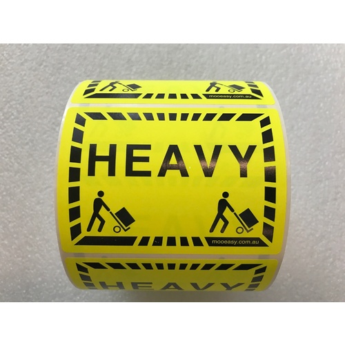 MOO LABELS HEAVY FLURO YELLOW 75x98mm ROLL 1000