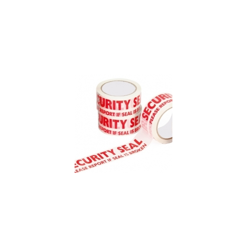 SECURITY SEAL TAPE 48mm x 100m LATEX ADHESIVE RED ON WHITE