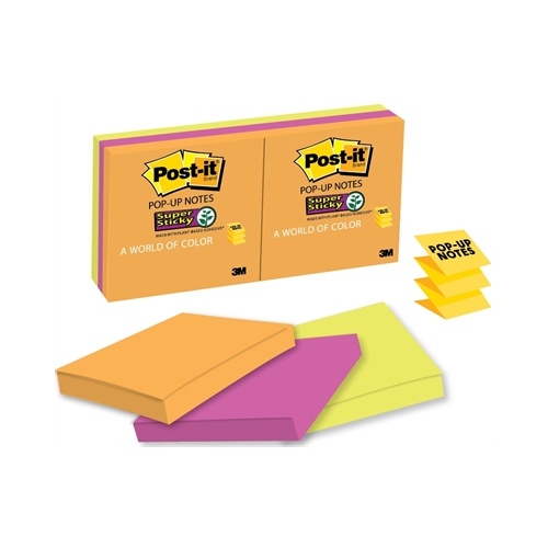 3M R330 6SSUC SUPER STICKY POP UP NOTES 73x73mm RIO DE JANIERO PACK 6