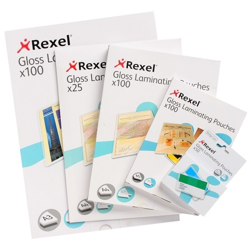 REXEL LAMINATING POUCHES A3 GLOSS 100 MICRON PACK 100