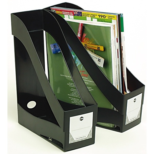 MARBIG ENVIRO MAGAZINE HOLDER STACKING BLACK