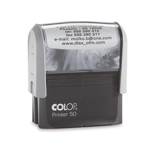COLOP P50 PRINTER SELF INKING CUSTOM MADE STAMP 69x30mm