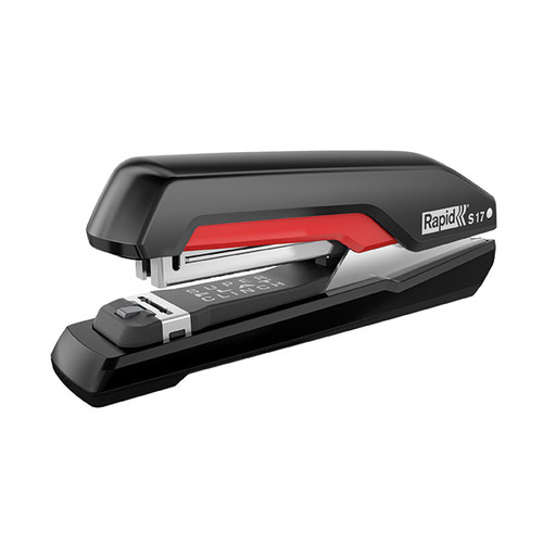 RAPID S17 SUPER FLAT CLINCH FULL STRIP STAPLER BLACK/RED
