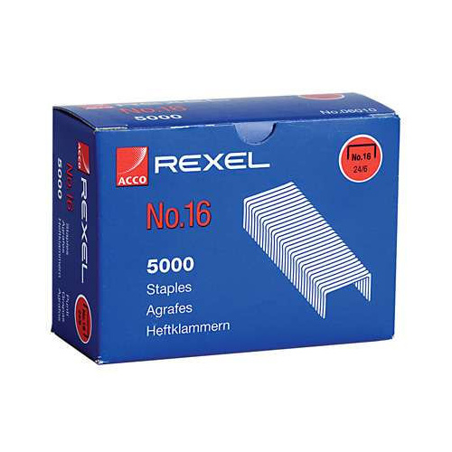 REXEL NO 16 24/6mm STAPLES BOX 5000