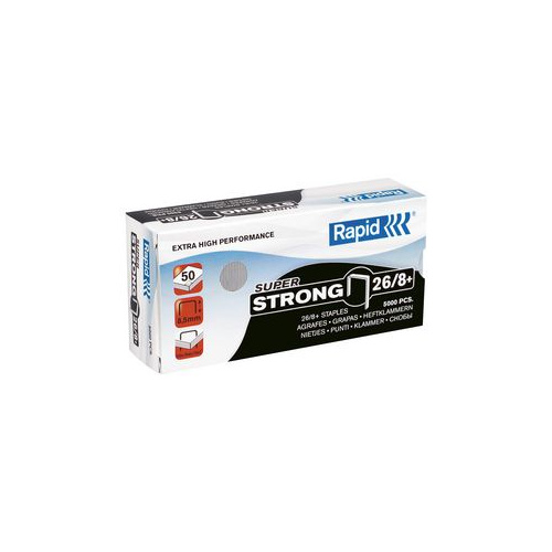 RAPID NO 26/8mm STAPLES BOX 5000