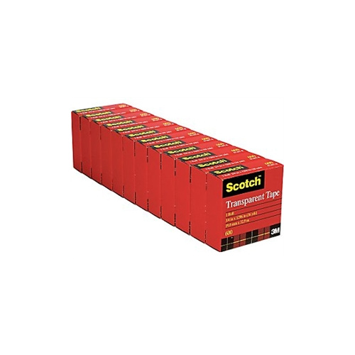 3M SCOTCH 600 TRANSPARENT TAPE 19mm x 33m PACK 12