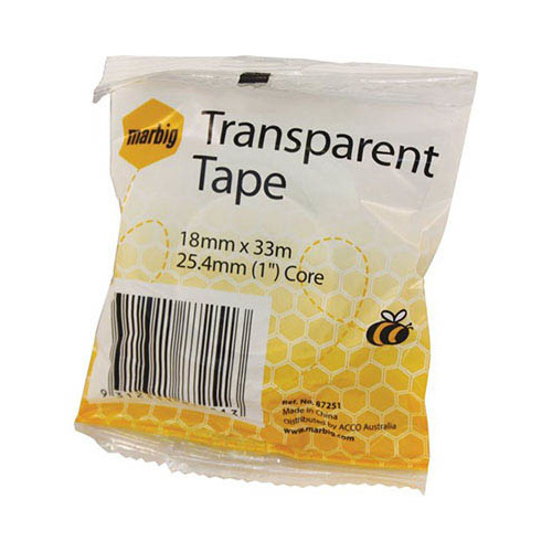 MARBIG OFFICE TAPE 18mm x 33m PACK 8