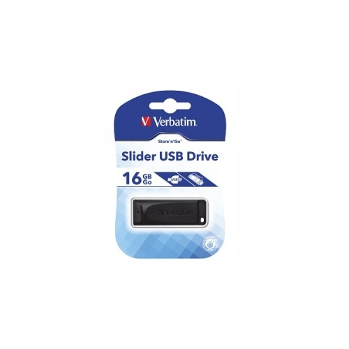 VERBATIM STORE N GO SLIDER USB DRIVE 16GB BLACK