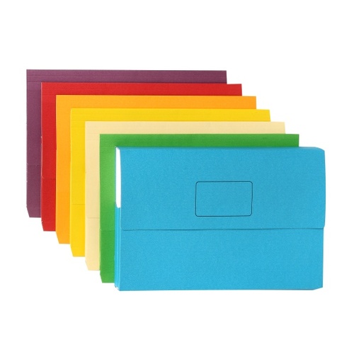 MARBIG SLIMPICK DOCUMENT WALLET FOOLSCAP ASSORTED PACK 10