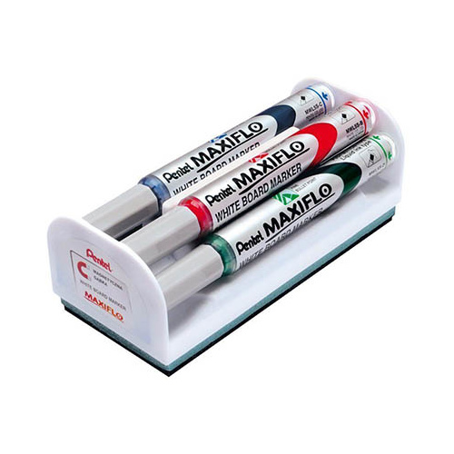 PENTEL MAXIFLO MAGNETIC ERASER SET WITH 4 MARKERS