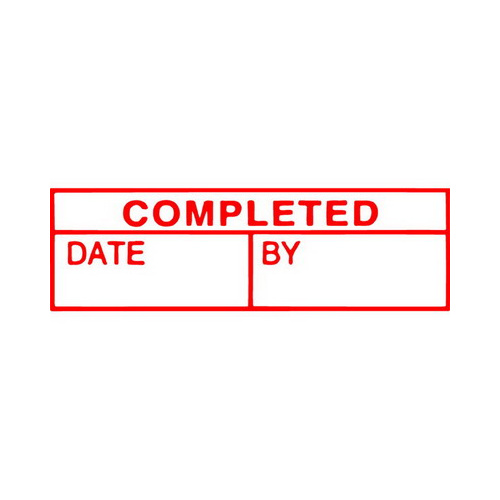 XSTAMPER 1542 COMPLETED DATE/BY  RED 