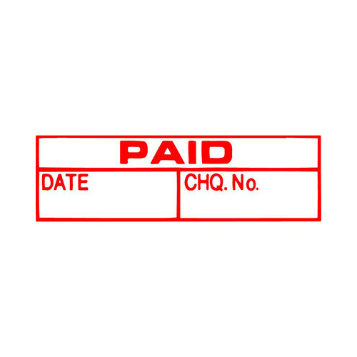 XSTAMPER 1533 PAID/DATE/CHEQUE NO. RED
